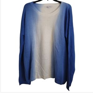 Single Thread blue white gradient ombre long sleeve crew sweater size XL